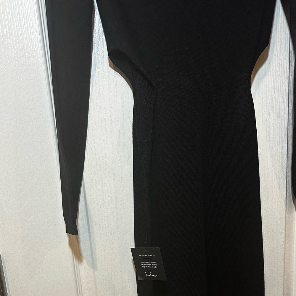 Lulu's Black Long Sleeve Sheath Dress with Cutout Details - Picture 14 of 16